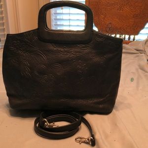 Fossil Black Genuine Leather Tote